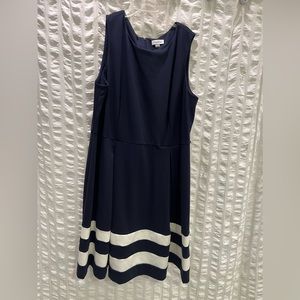 Calvin Klein Navy and White Dress 20W